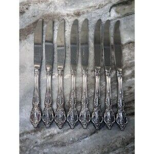 Oneida Community BRAHMS Stainless (8) Dinner Knives  Glossy Silverware Flatware